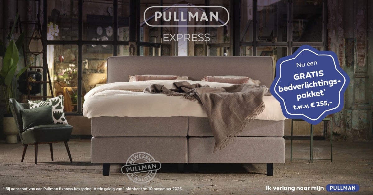 Verlichtingsset cadeau bij een Pullman Express boxspring