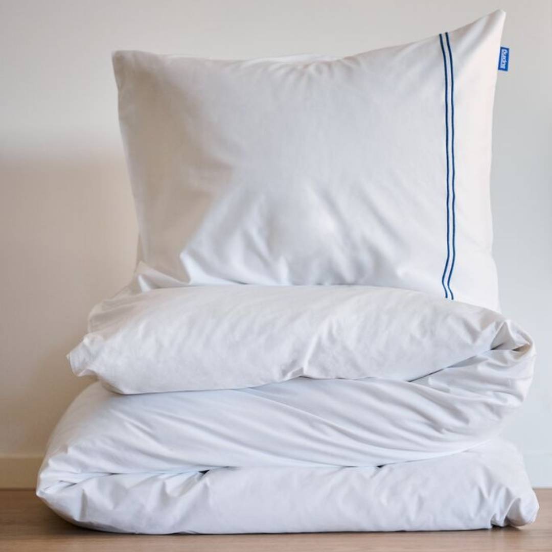 Auping Navy Lines Satin dekbedovertrek