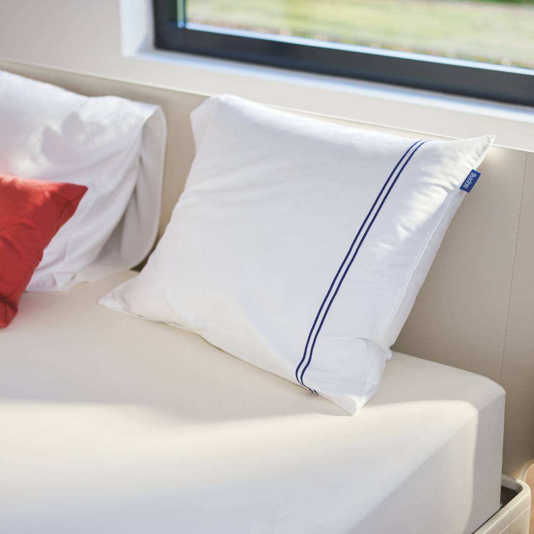 Auping Navy Lines Satin dekbedovertrek