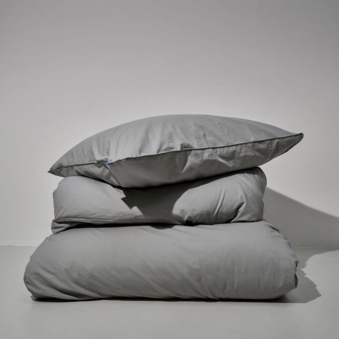 Auping Pearl Grey percale dekbedovertrek