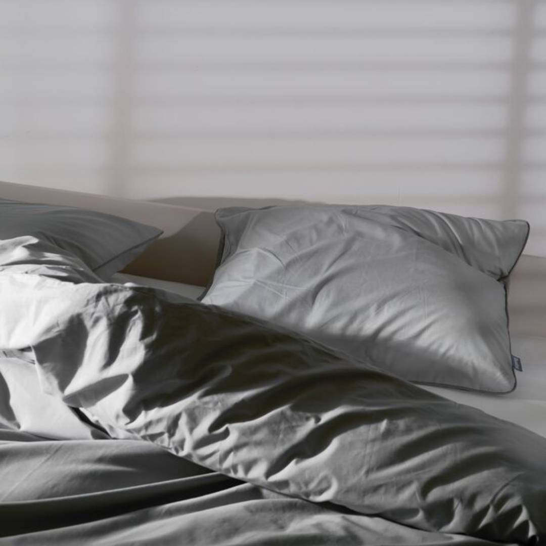 Auping Pearl Grey percale dekbedovertrek