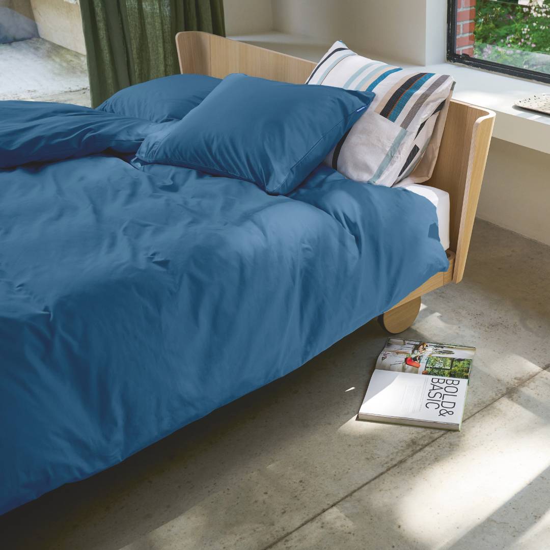 Auping Navy Blue Satin dekbedovertrek