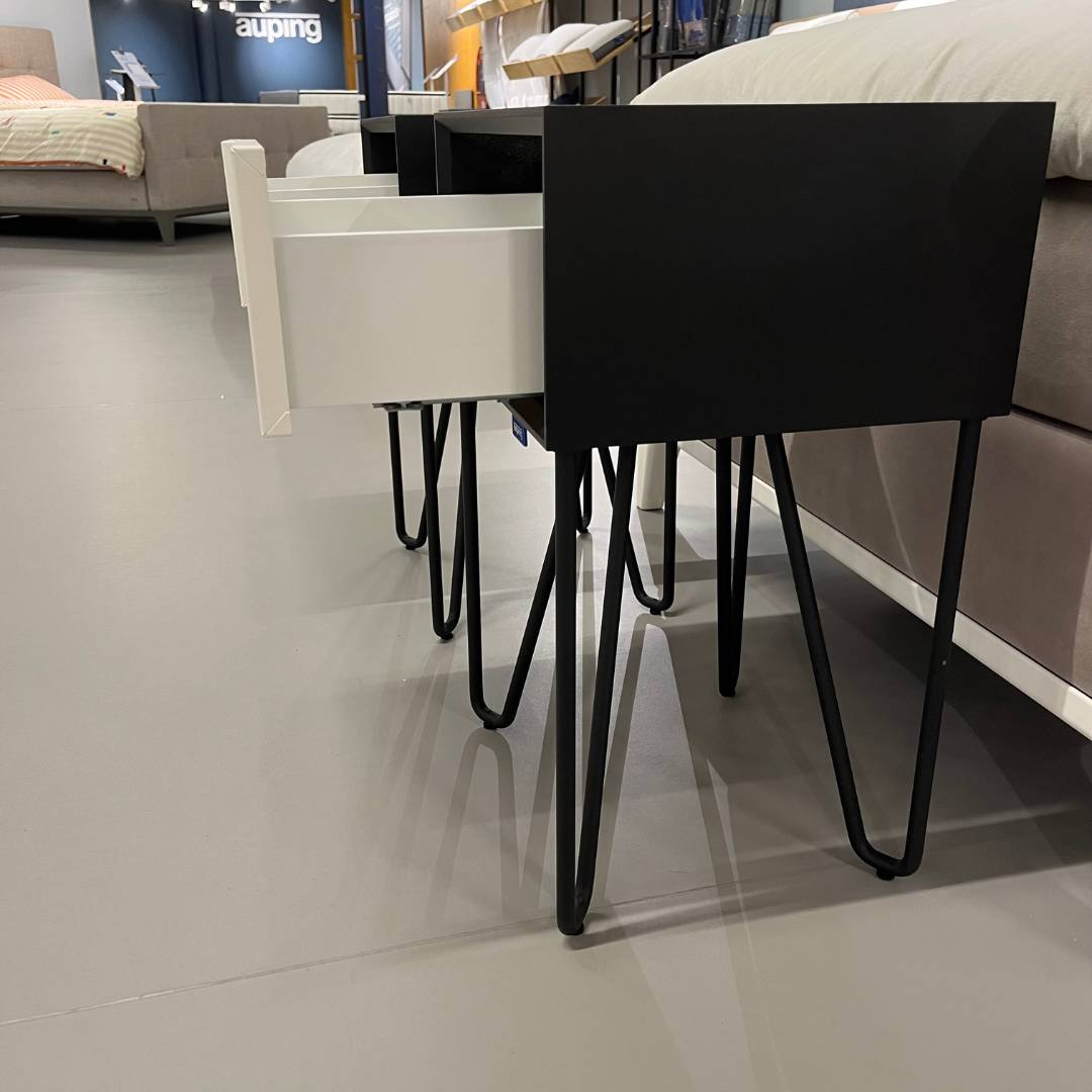 Showmodel Auping Pixel nachtkastjes - Deep Black & Pure White - set van 2