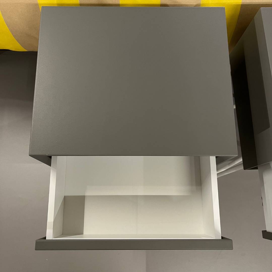 Showmodel Auping Pixel nachtkastjes - Warm Grey & Pure White - set van 2