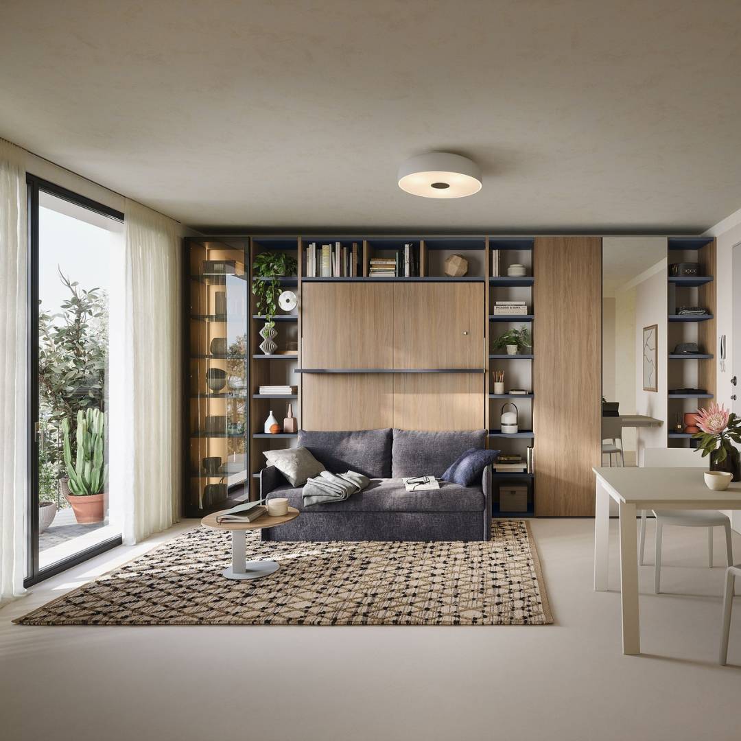 Cinquanta3 Boekenkast met Opklapbed en Bank