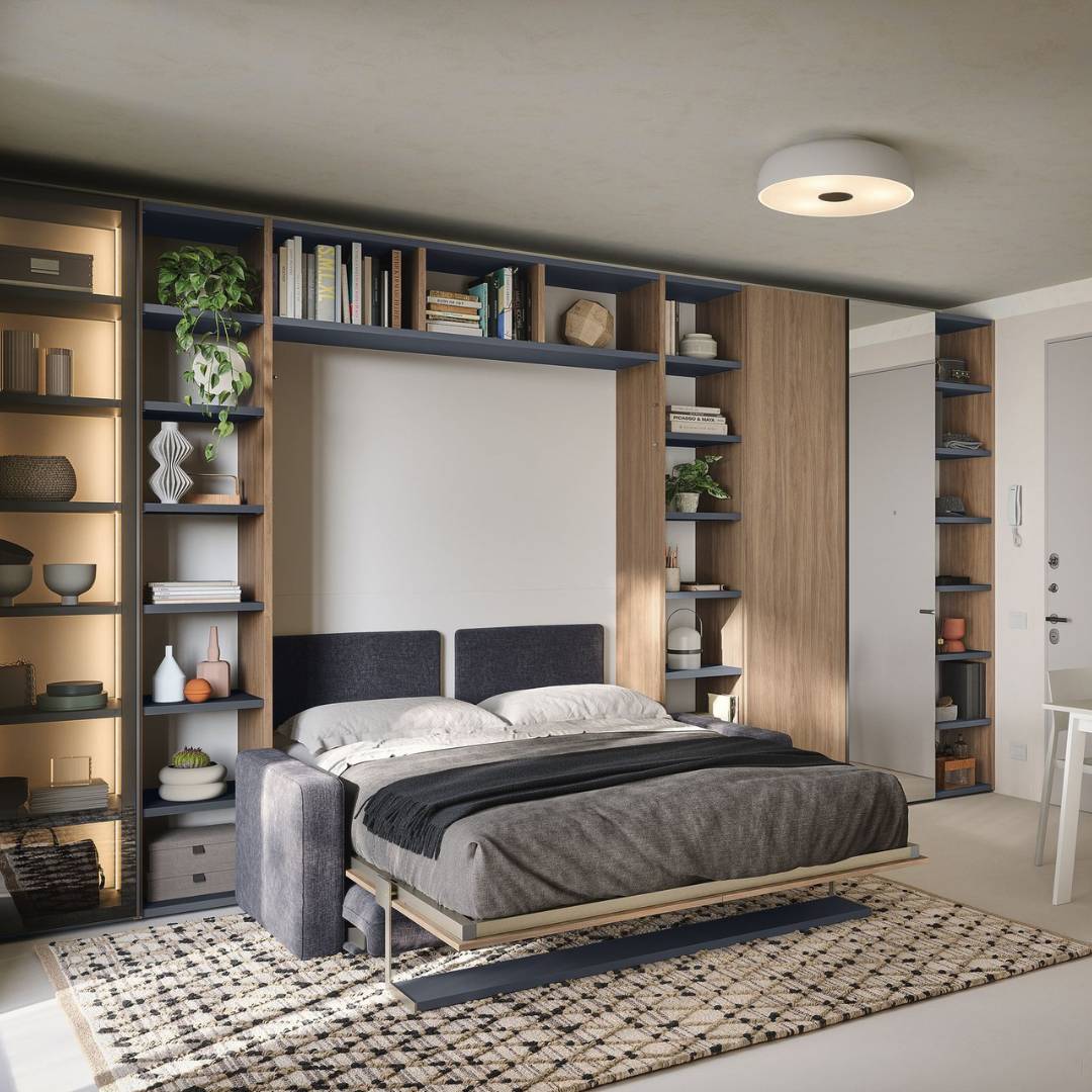 Cinquanta3 Boekenkast met Opklapbed en Bank