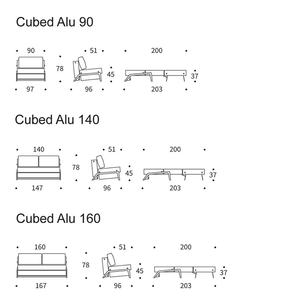 Innovation Living Cubed Slaapbank Aluminium