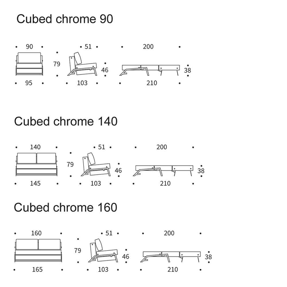 Innovation Living Slaapbank Cubed Chrome