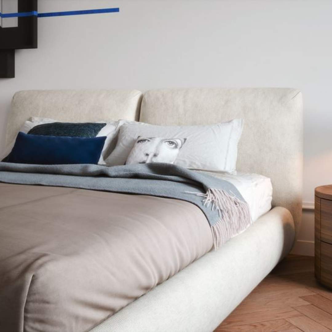 Novamobili Gestoffeerd bed Midnight