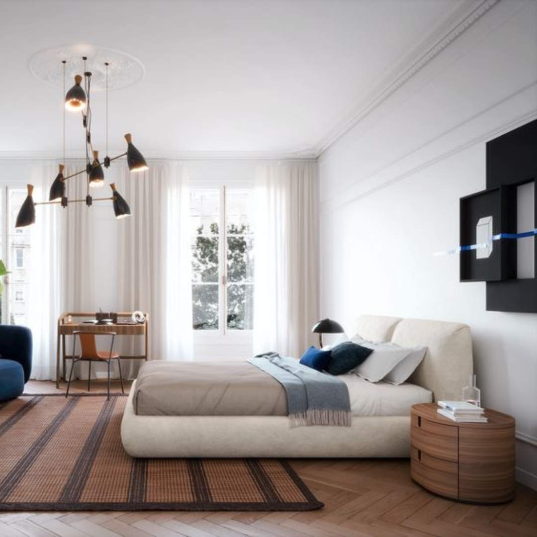 Novamobili Gestoffeerd bed Midnight