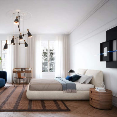 Novamobili Gestoffeerd bed Midnight