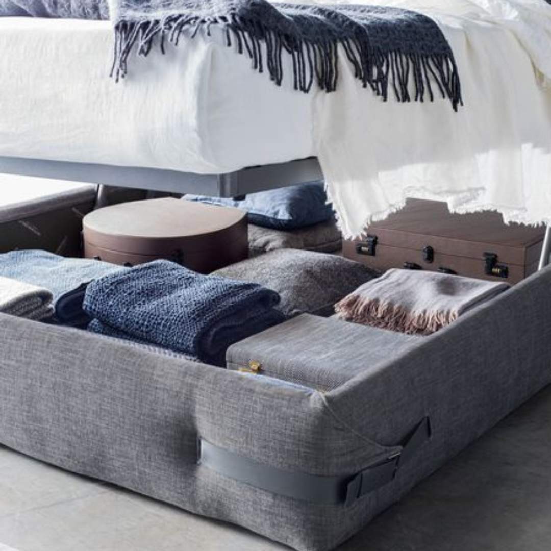 Novamobili Gestoffeerd bed Midnight met opbergruimte