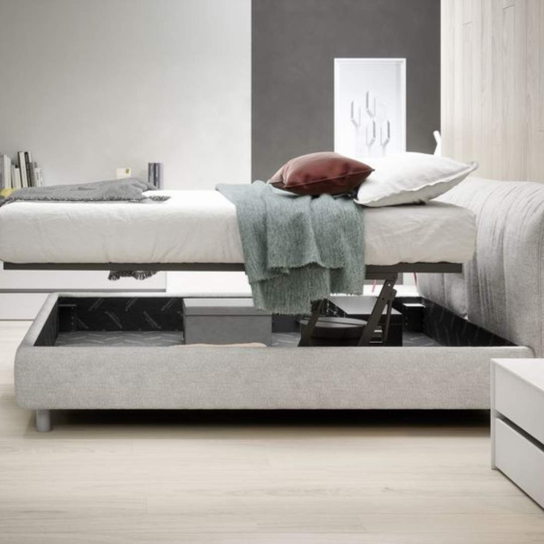 Novamobili Gestoffeerd bed Midnight met opbergruimte