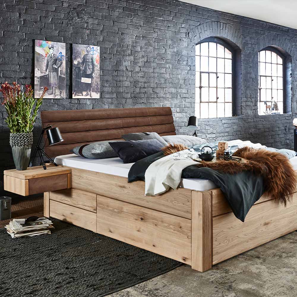 Tjornbo Easy Sleep met laden en gestoffeerd hoofdbord
