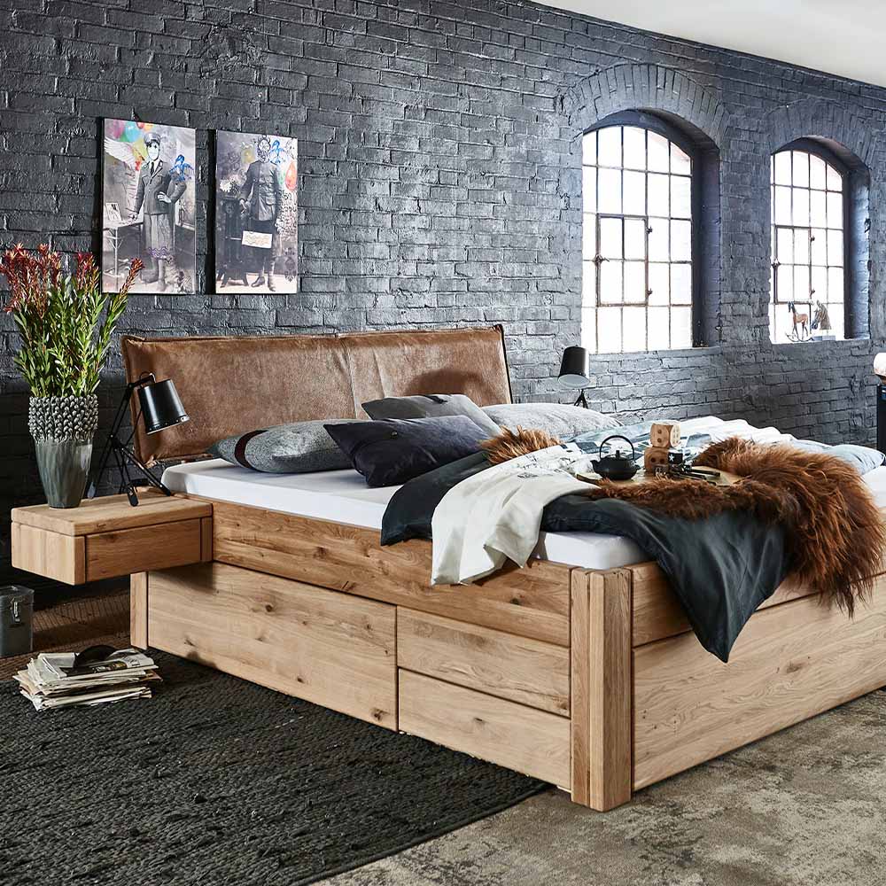 Tjornbo Easy Sleep met laden en gestoffeerd hoofdbord