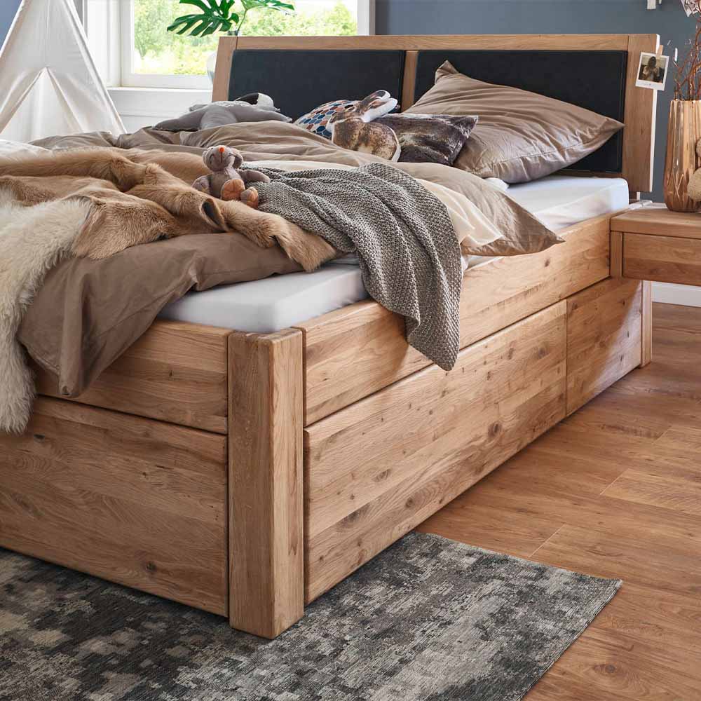 Tjornbo Easy Sleep met laden en gestoffeerd hoofdbord
