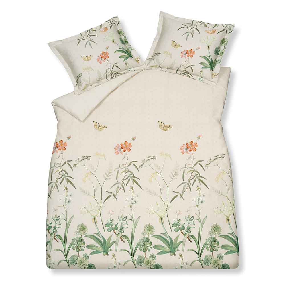 Vandyck Dekbedovertrek Flower Garden Cream Tan