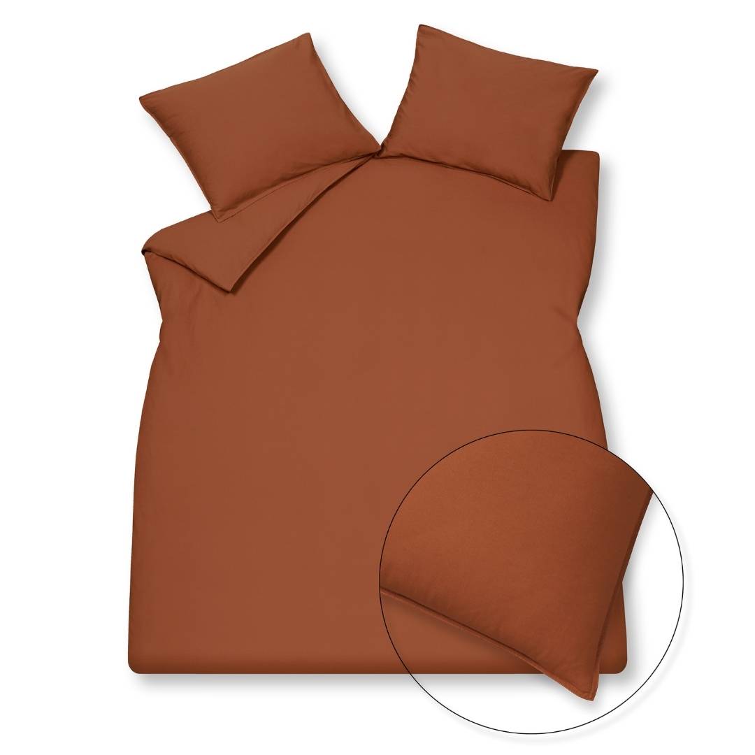Vandyck Dekbedovertrek Washed Cotton Rusty Brown