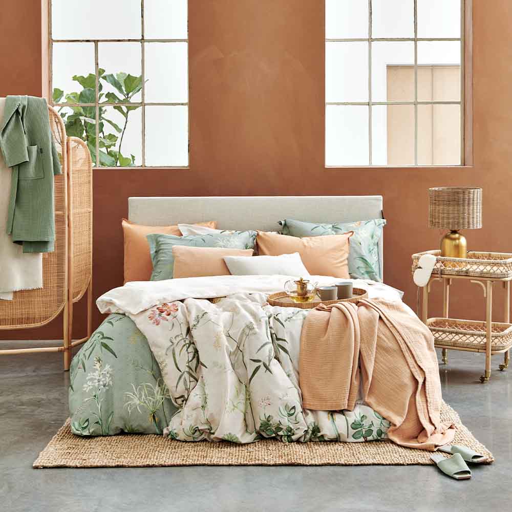 Vandyck Dekbedovertrek Flower Garden Cream Tan