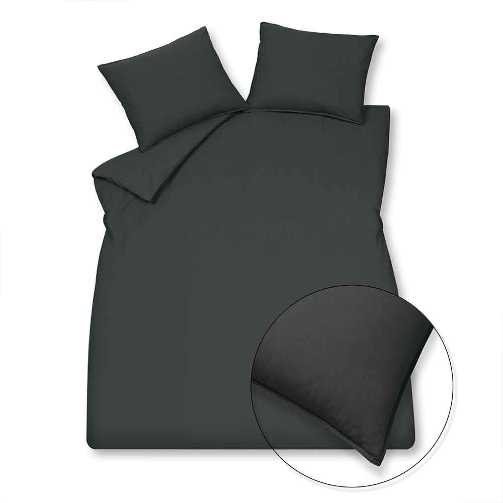 Vandyck Dekbedovertrek Washed Cotton Off Black